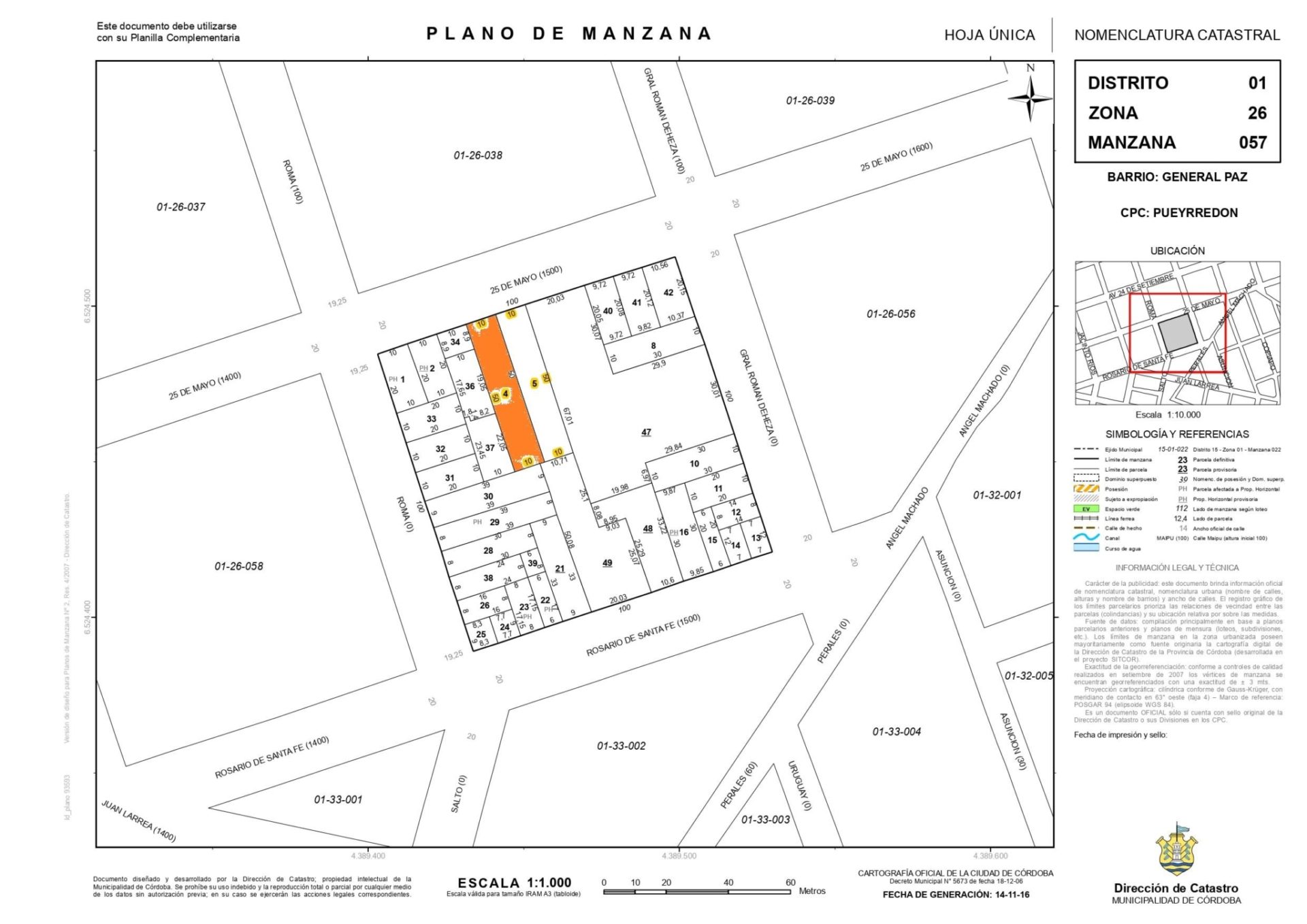 Espectacular TERRENO DE 10X 50 MTS - sobre 25 DE MAYO AL 1500 !!!