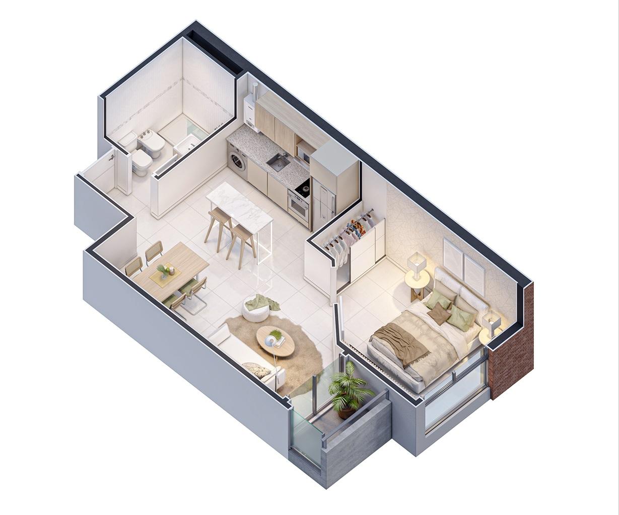 Depto. 1D 1B ContraFrente c/Balcón en Construcción!