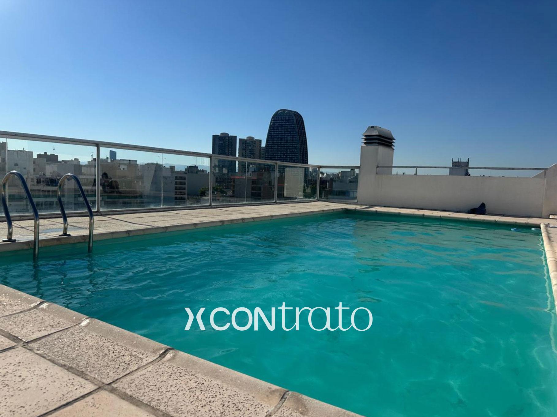 Dpto 1 Dormit Externo Piso Alto Balcon Terraza c/ Asador Cochera Pileta